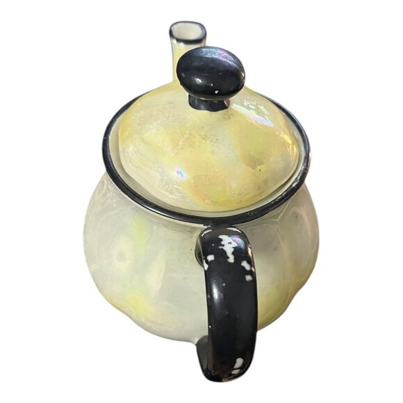 Vintage Czechoslovakia Lusterware Teapot – Cream & Yellow Iridescent Finish – Bl - Picture 3 of 10